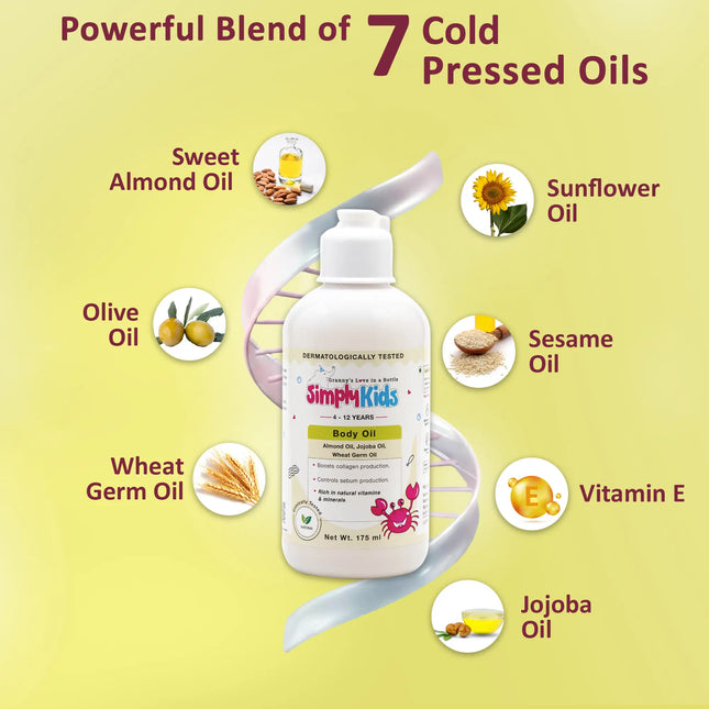 SimplyKids Nourishing Body Oil (For Soft Skin, Muscle Relief & Deep Hydration)