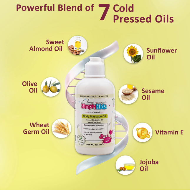 SimplyKids Nourishing Body Massage Oil (For Soft Skin, Muscle Relief & Deep Hydration)