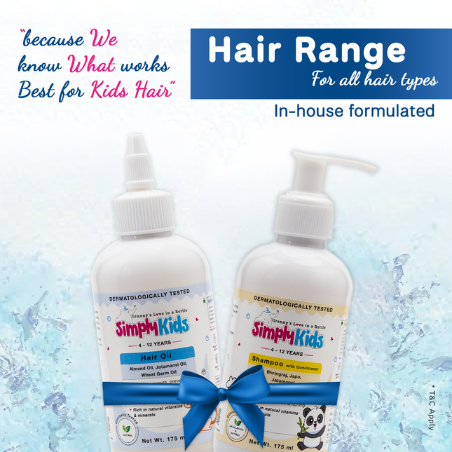 Kids Hair Care Combo | Shampoo & Hair Oil | 4-12 Years